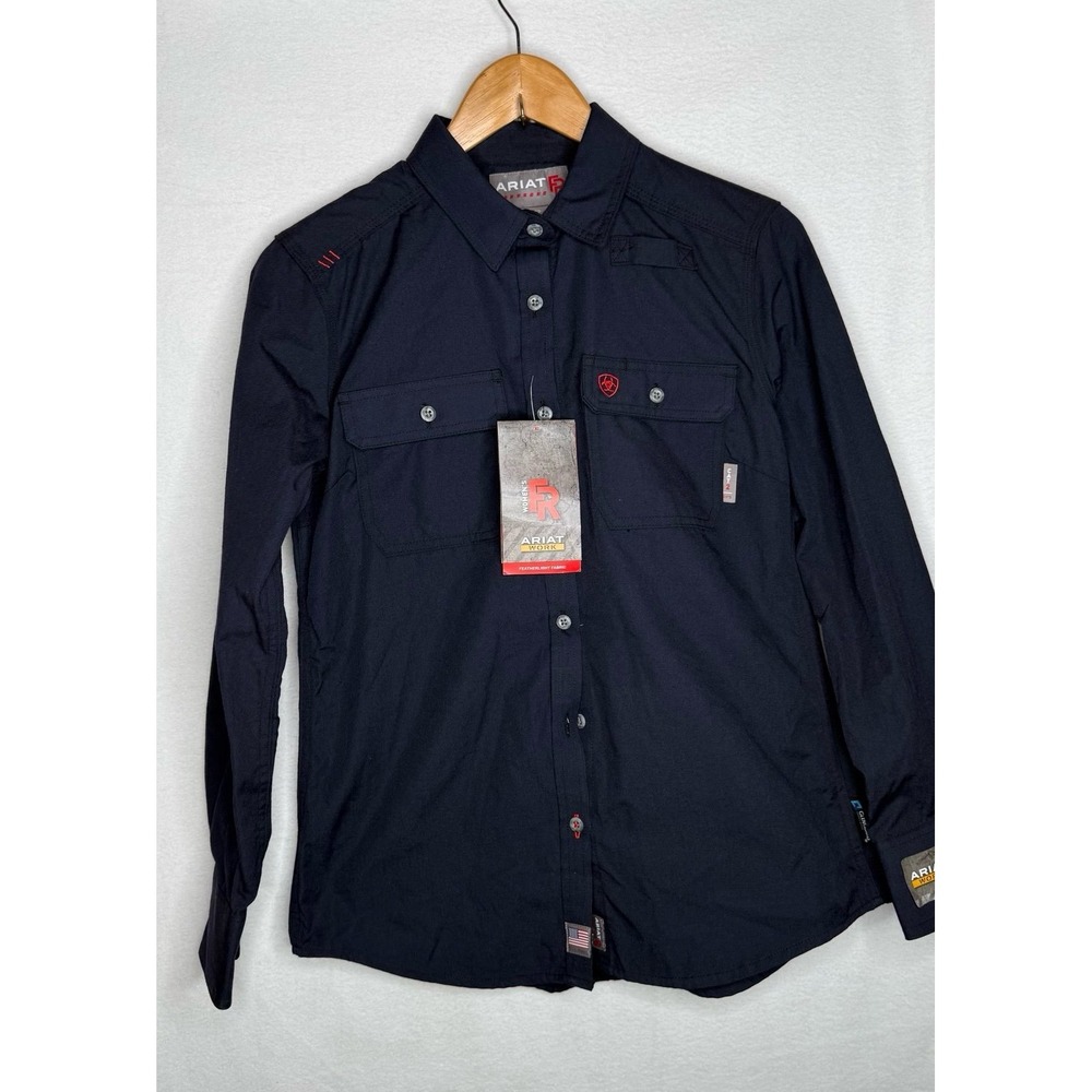 Ariat FR Featherlight Work Shirt CAT 2 Women's Flame Resistant Navy XS NWT